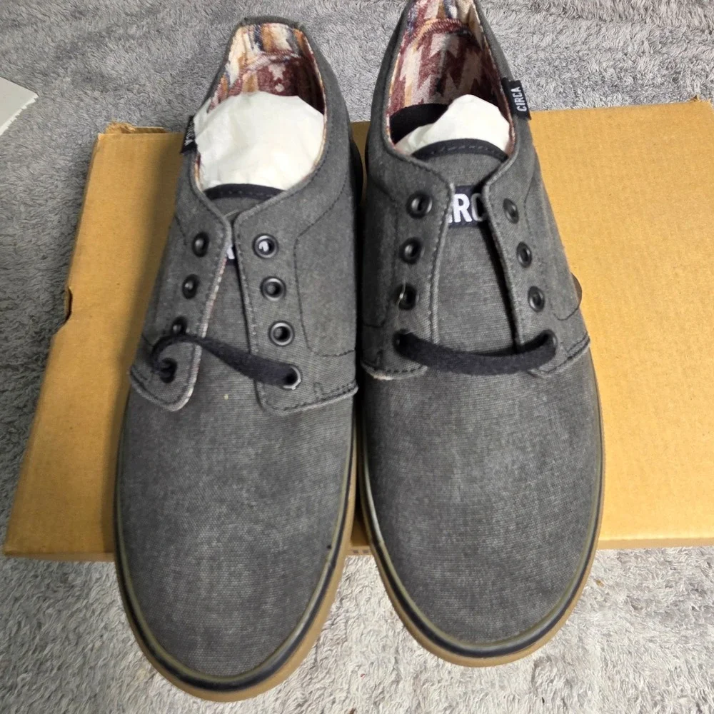 C1RCA Drifter Skate Skateboarding Shoes Charcoal Black Canvas Low Top Mens 5 New